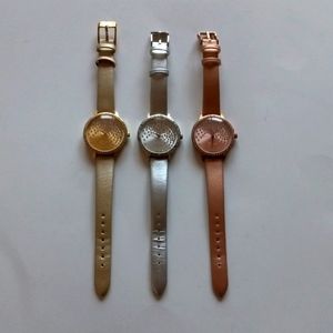 Set of 3 Geneva Platinum Women's Watches.